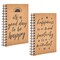 2 Pack A5 Spiral Kraft Notebook with Inspirational Quotes, 100 Sheets Each, Lined and Dots (5 x 8 In)